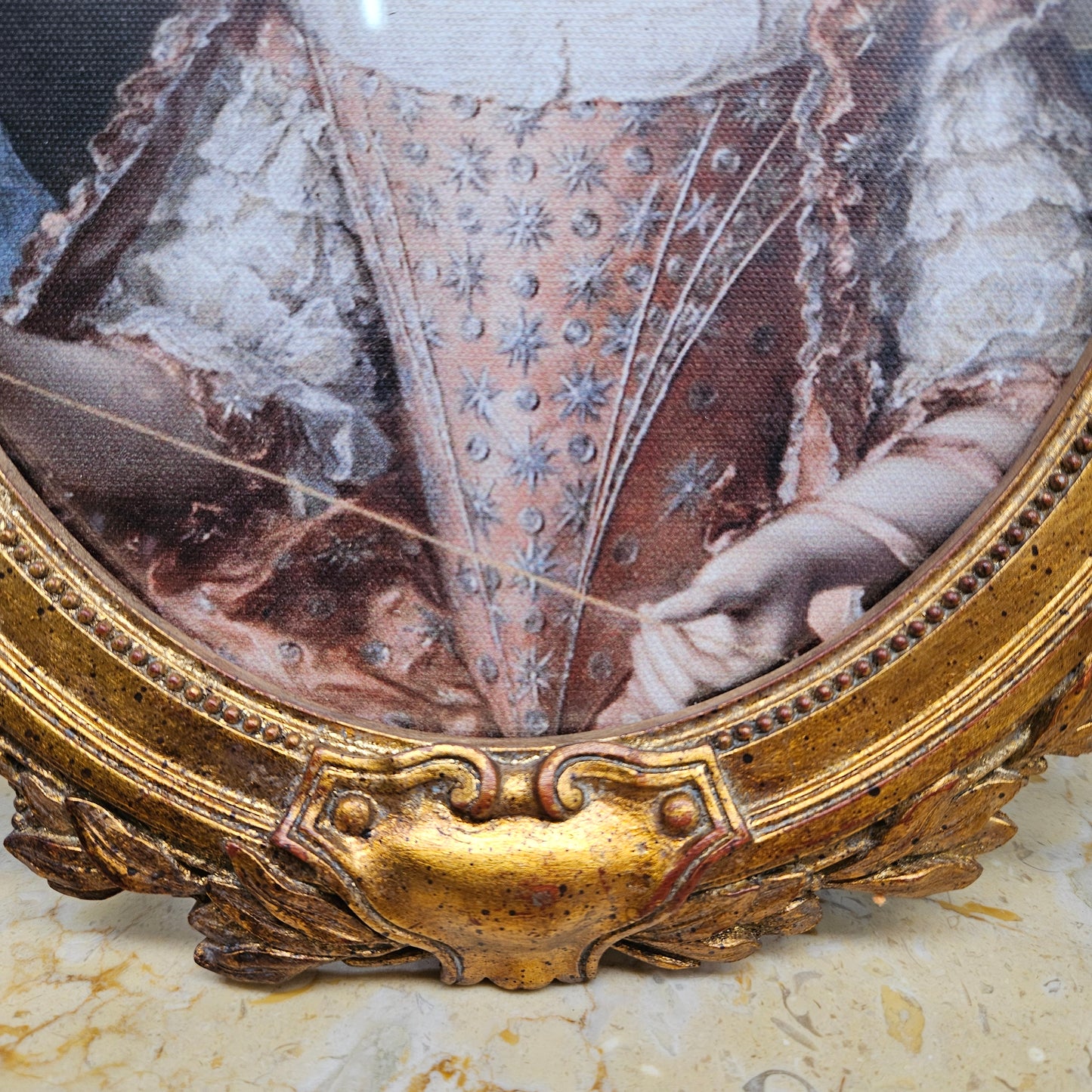 Oval Lady Portrait in Reproduction Gilt Frame
