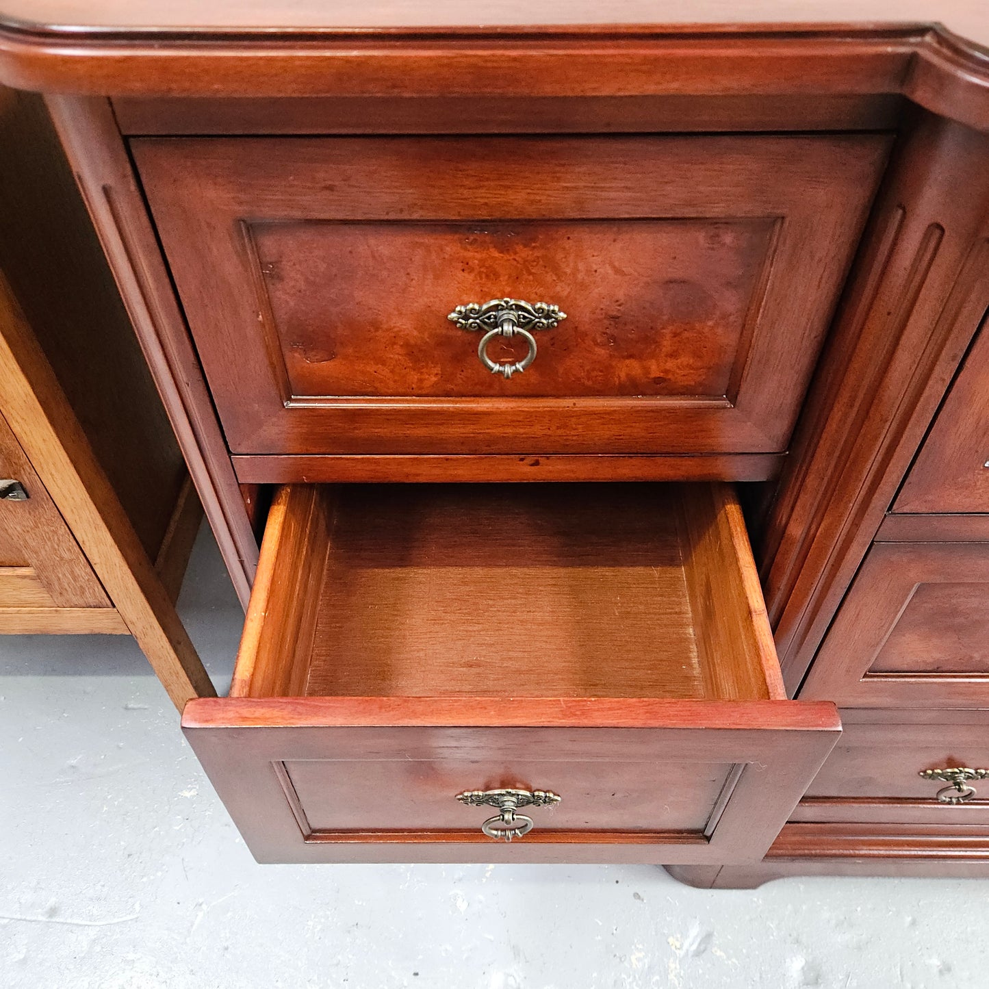 Vintage High Quality Nine Drawer Chest with Burr Walnut Veneer