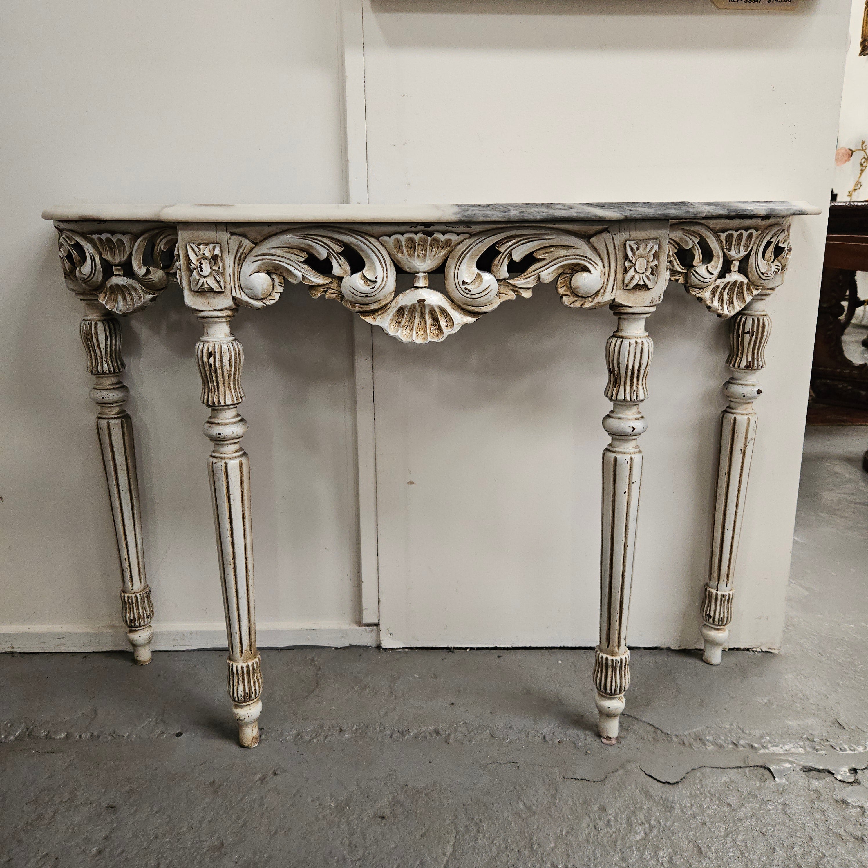 Louis XVI Style Painted Console Table With Marble Top | Antique & Vintage | Moonee Ponds Antiques | Australia Wide Delivery