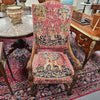 French 19th Century Walnut & Tapestry Fireside / Throne Chair | Antique & Vintage | Moonee Ponds Antiques | Australia Wide Delivery