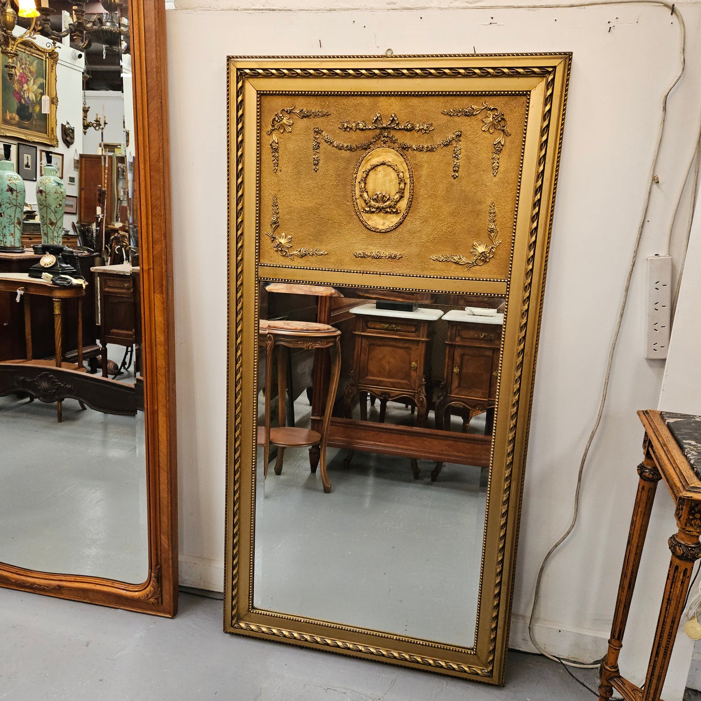 19th Century Louis XVI Style Trumeau  Mirror
