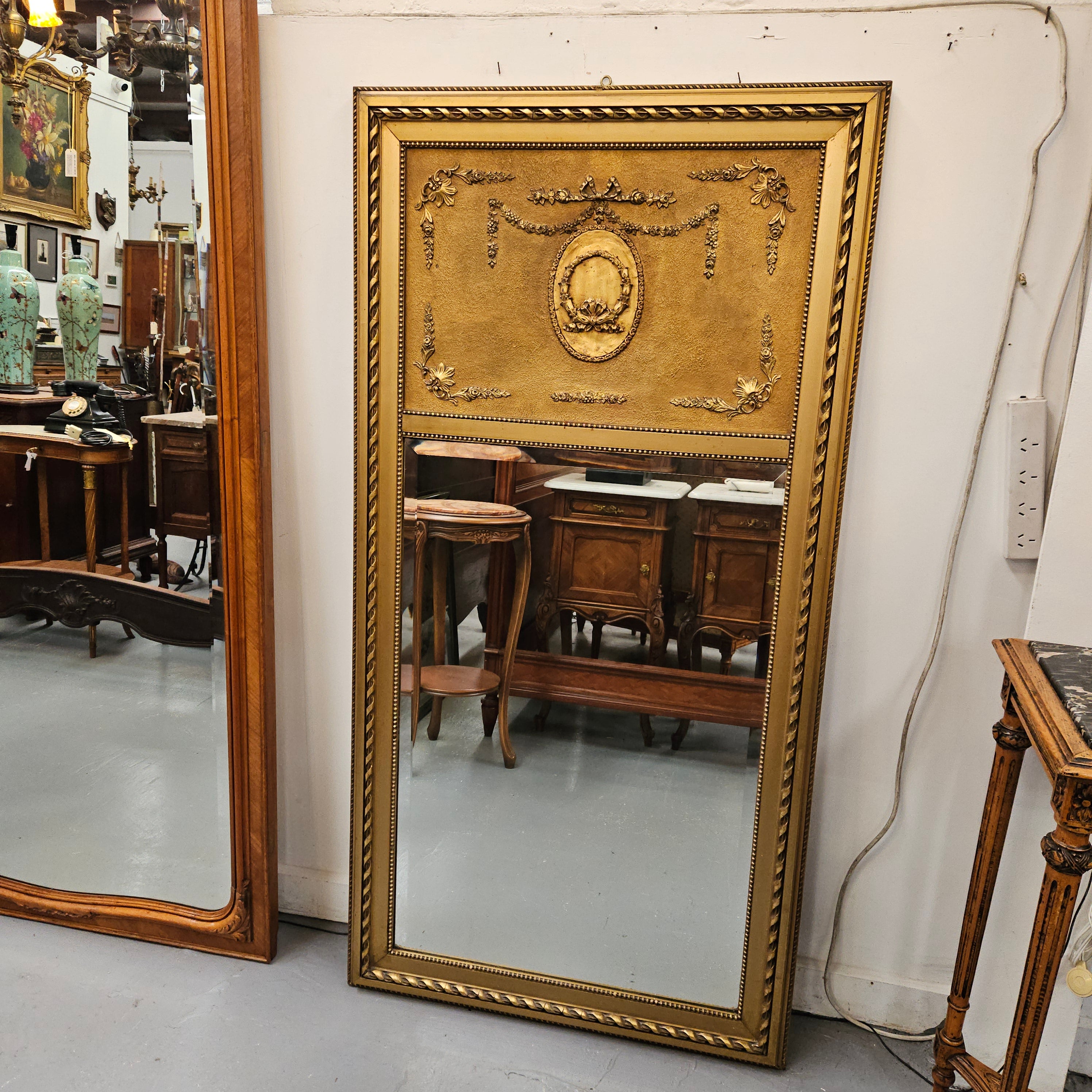 19th Century Louis XVI Style Trumeau Mirror | Antique & Vintage | Moonee Ponds Antiques | Australia Wide Delivery