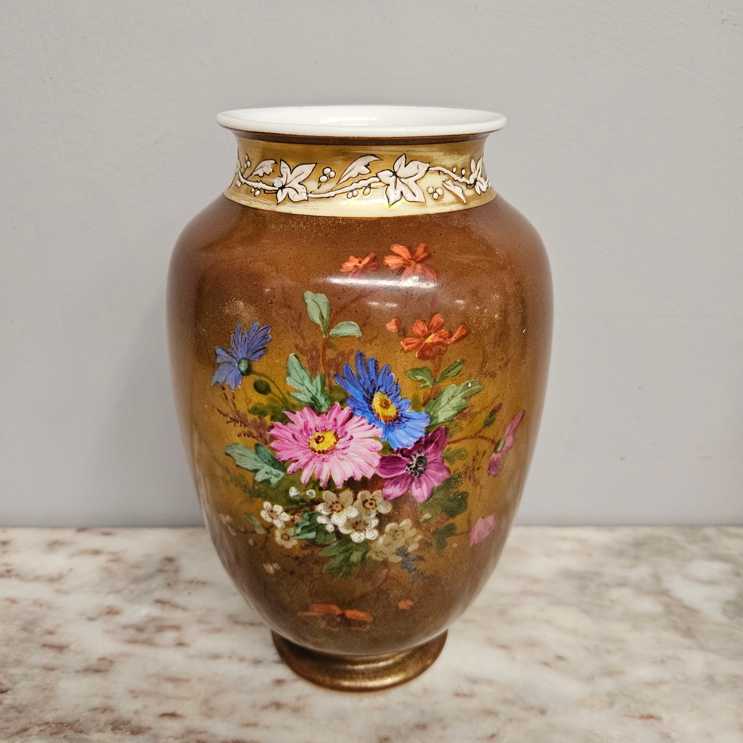 Antique Milk Glass Floral Vase C1880's