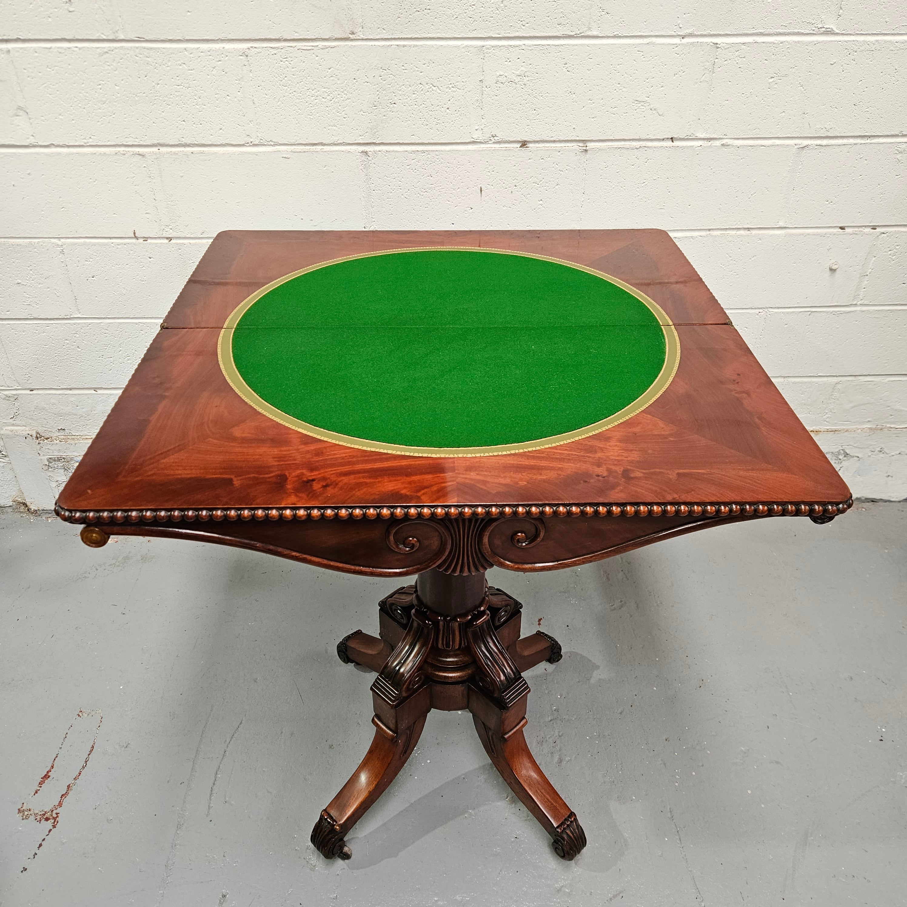 Lovely William IV Games Table In Flame Mahogany | Antique & Vintage | Moonee Ponds Antiques | Australia Wide Delivery