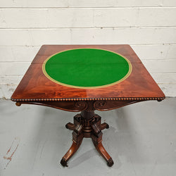 Lovely William IV Games Table In Flame Mahogany | Antique & Vintage | Moonee Ponds Antiques | Australia Wide Delivery