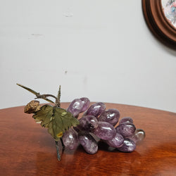 Vintage Cluster Of Amethyst And Jade Grapes And Leaves