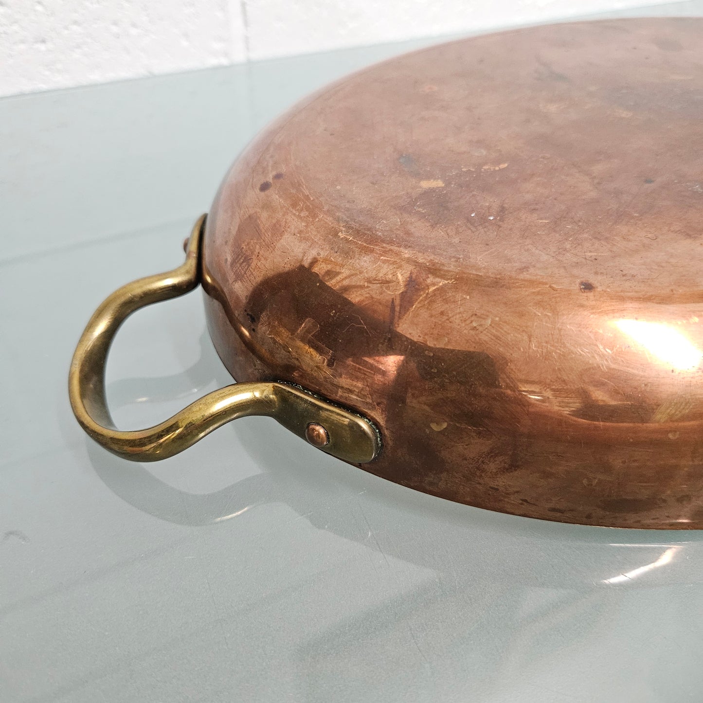 Vintage Copper Tinned Oval Pan