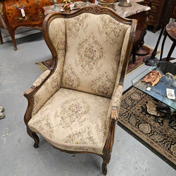 Louis XV Style French Wingback Walnut Tapestry Chair Moonee Ponds Antiques
