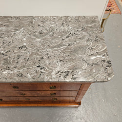 Stunning French 18th Century Elm Commode With Superb Original Grey Marble | Antique & Vintage | Moonee Ponds Antiques | Australia Wide Delivery
