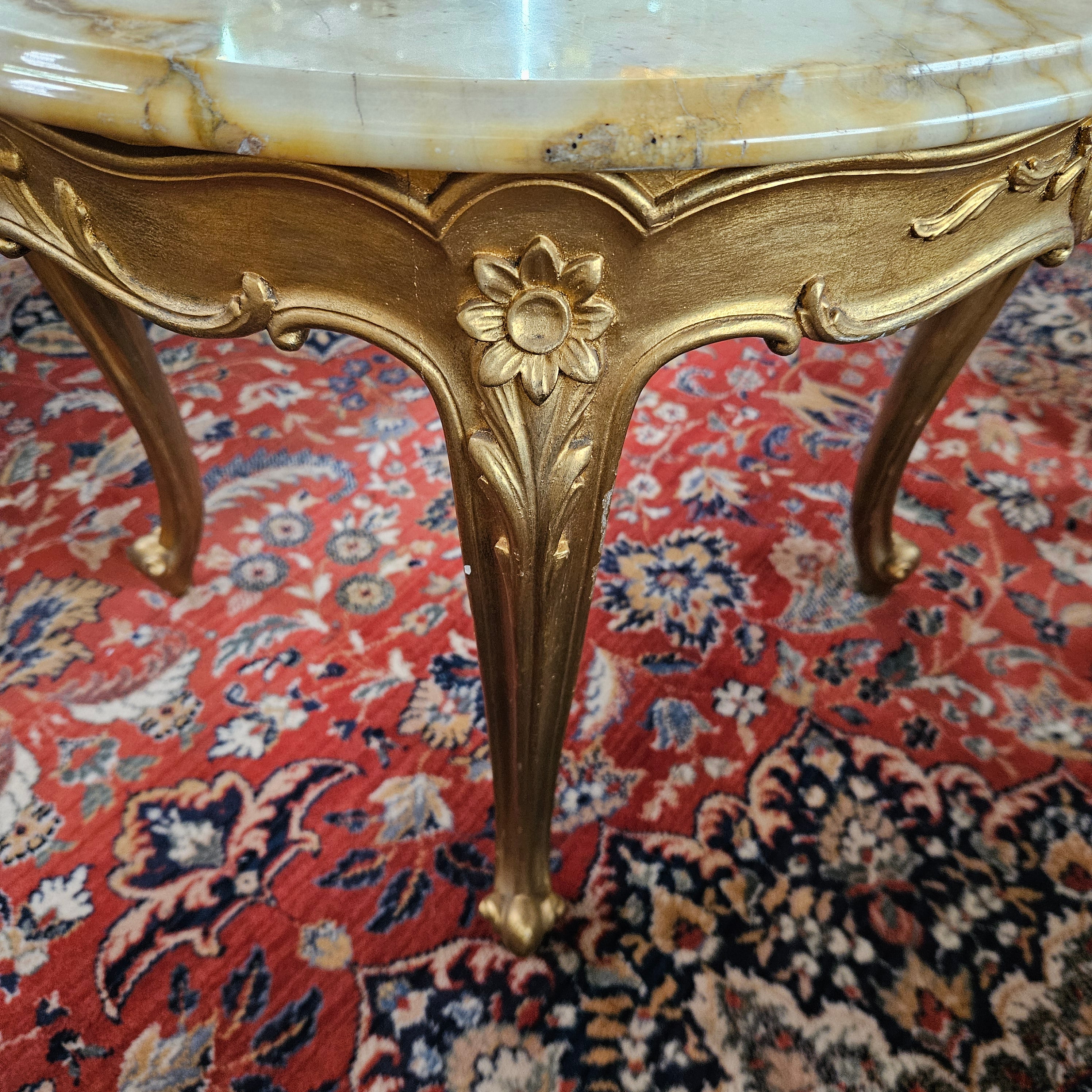 French Marble Top Round Coffee Table | Antique & Vintage | Moonee Ponds Antiques | Australia Wide