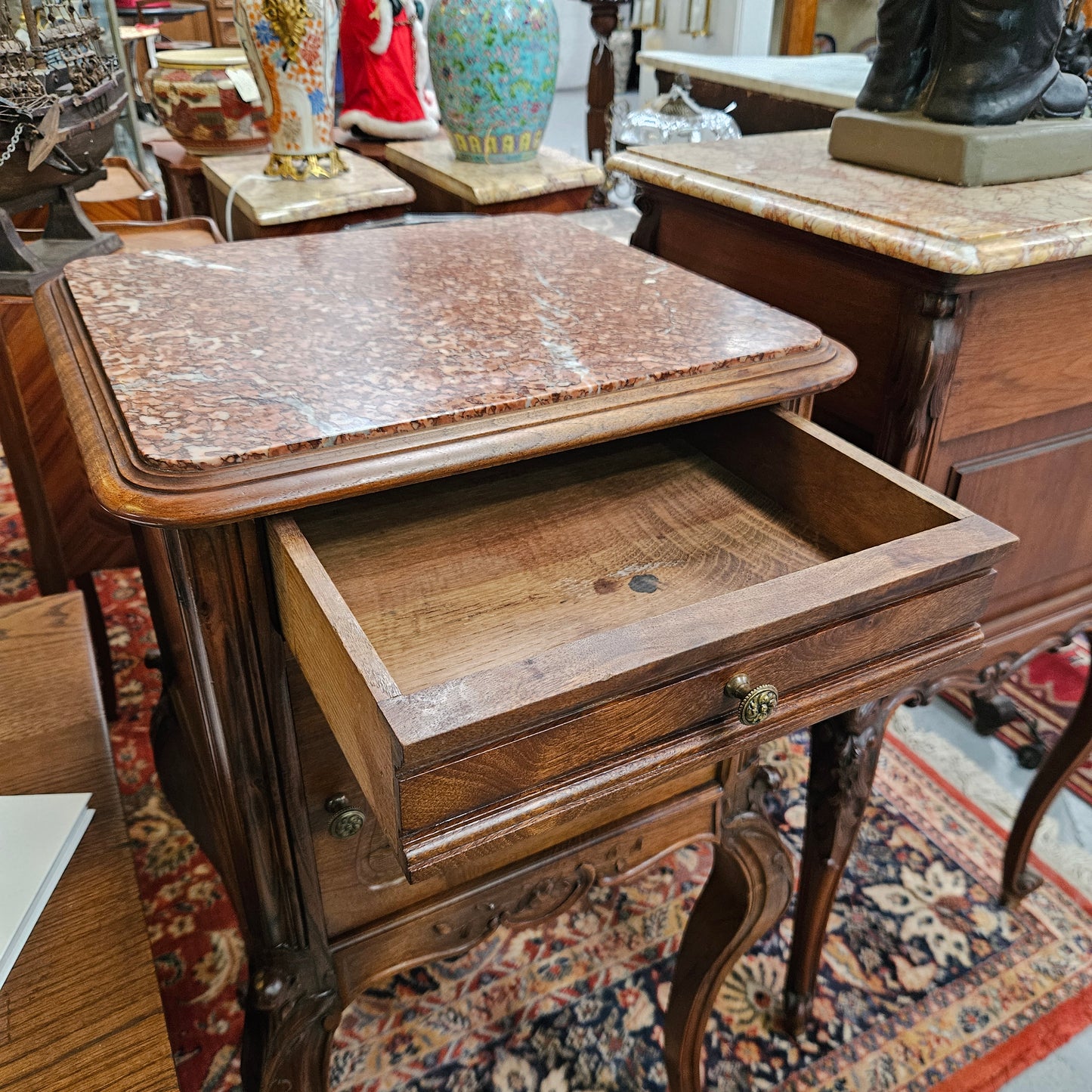 Louis XV Style Walnut Bedside Cabinet