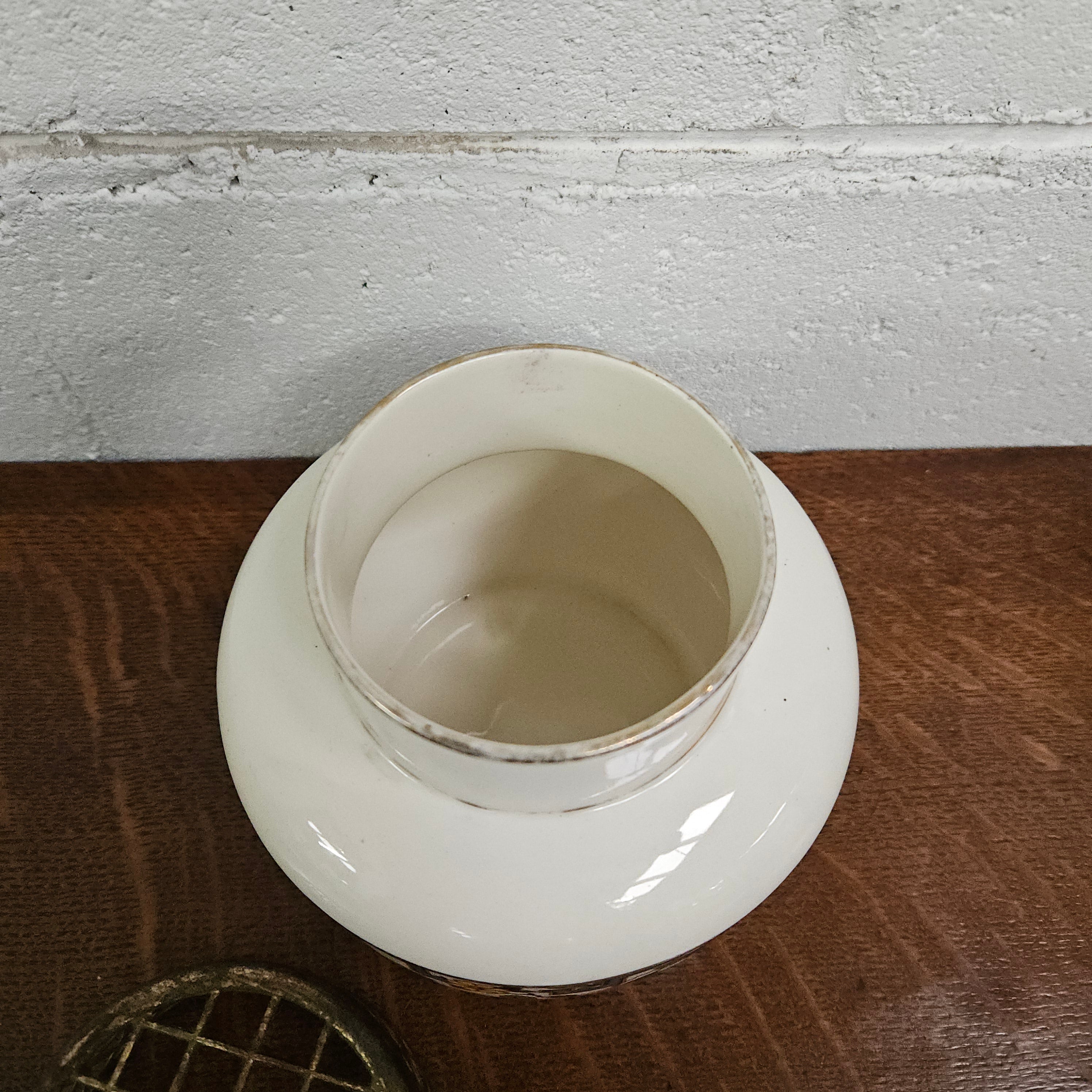 Falcon Ware Vase & Metal Floral Frog Top | Antique & Vintage | Moonee Ponds Antiques | Australia Wide Delivery