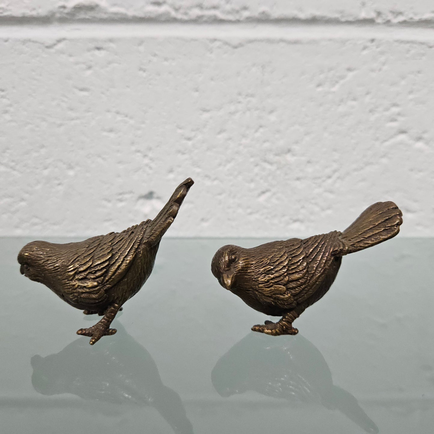 Antique Pair of Bronze Birds