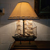 Nautical Sail Ship Table Lamp on Wooden Base | Antique & Vintage | Moonee Ponds Antiques | Australia Wide Delivery