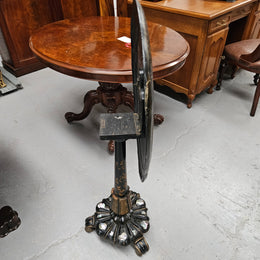 Victorian Tilt Top Paper Mache Inlaid & Hand Painted Table