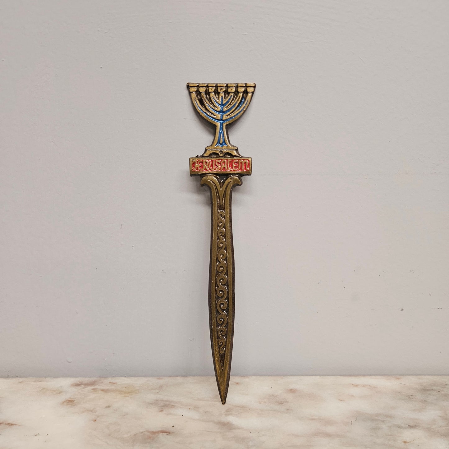Vintage Jerusalem Brass Letter Opener