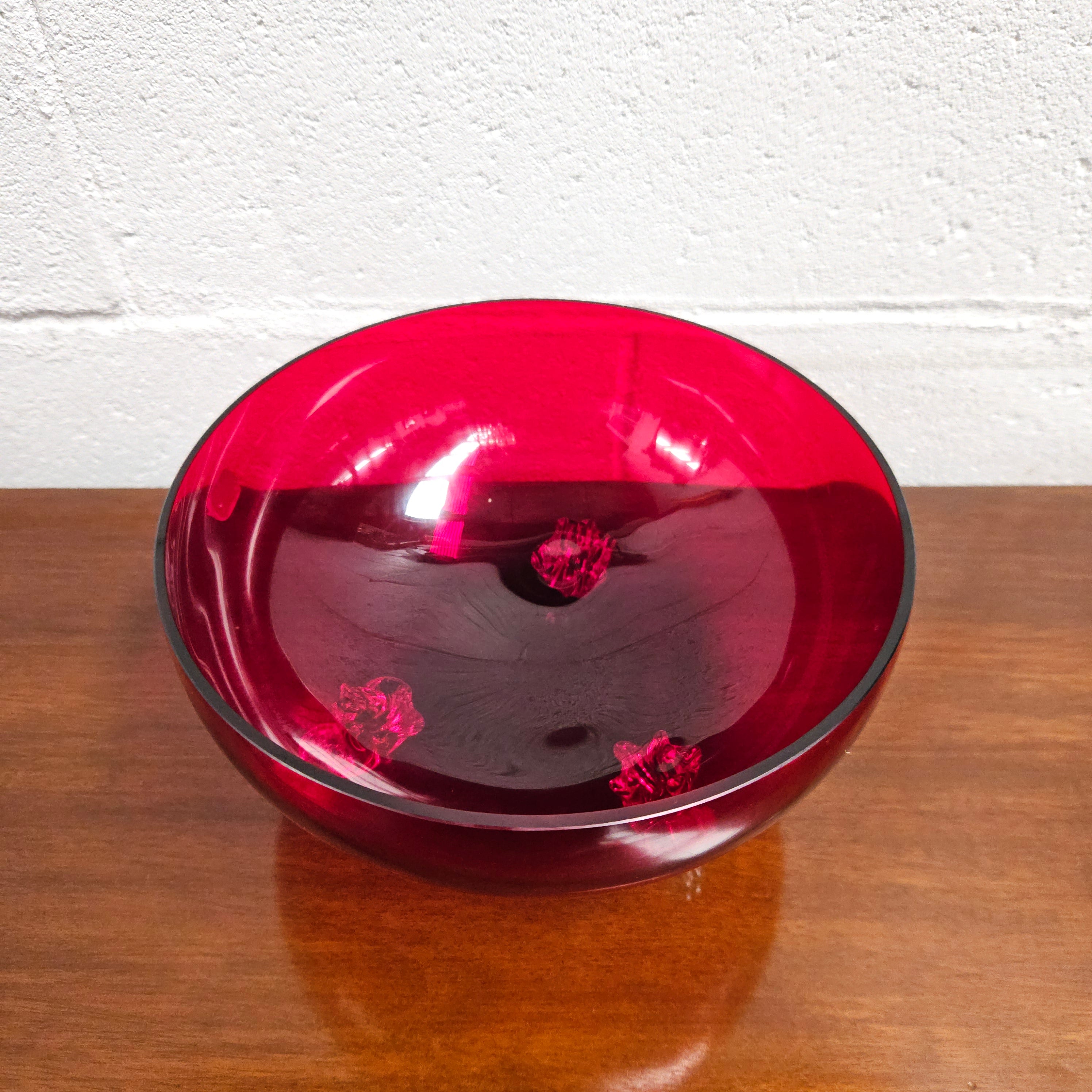 Vintage Bohemian Red Ruby Crystal Bowl on Feet | Antique & Vintage | Moonee Ponds Antiques | Australia Wide