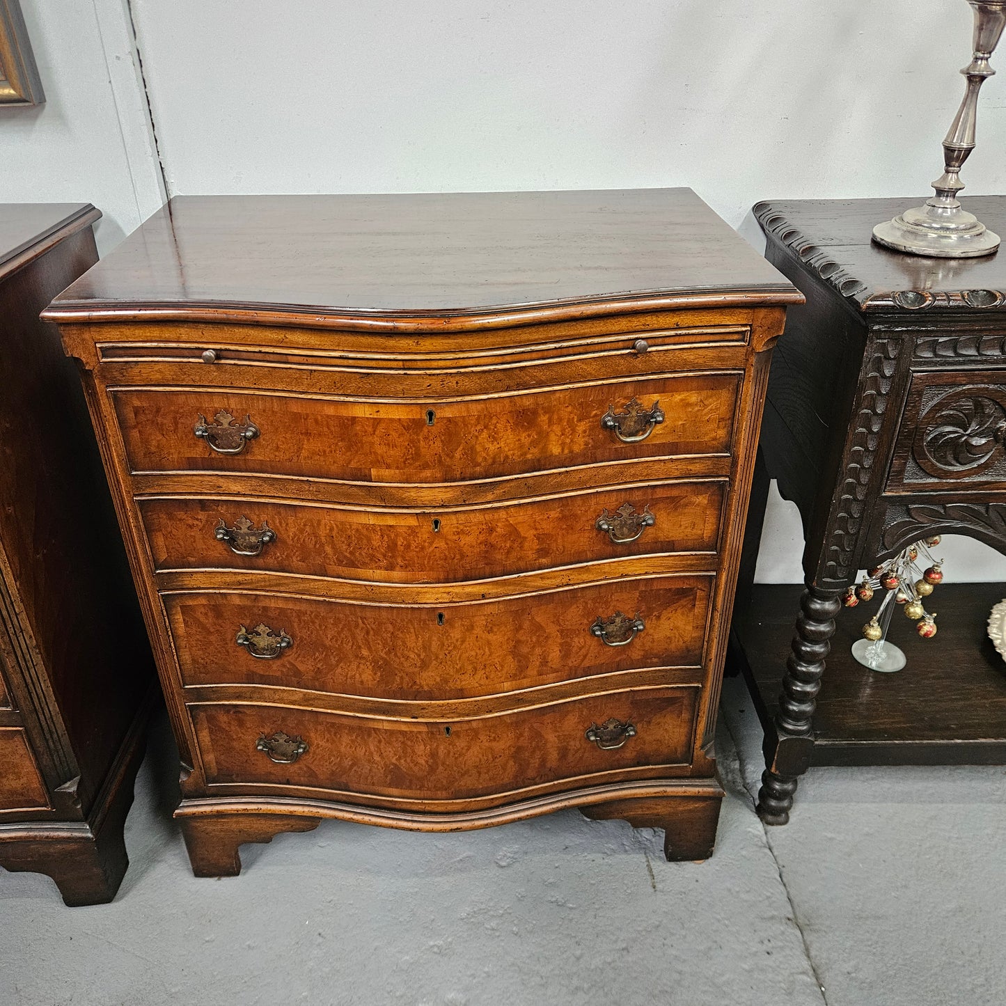 Pair of Georgian Style Chest of Drawers With Four Drawers & a Pull-Out