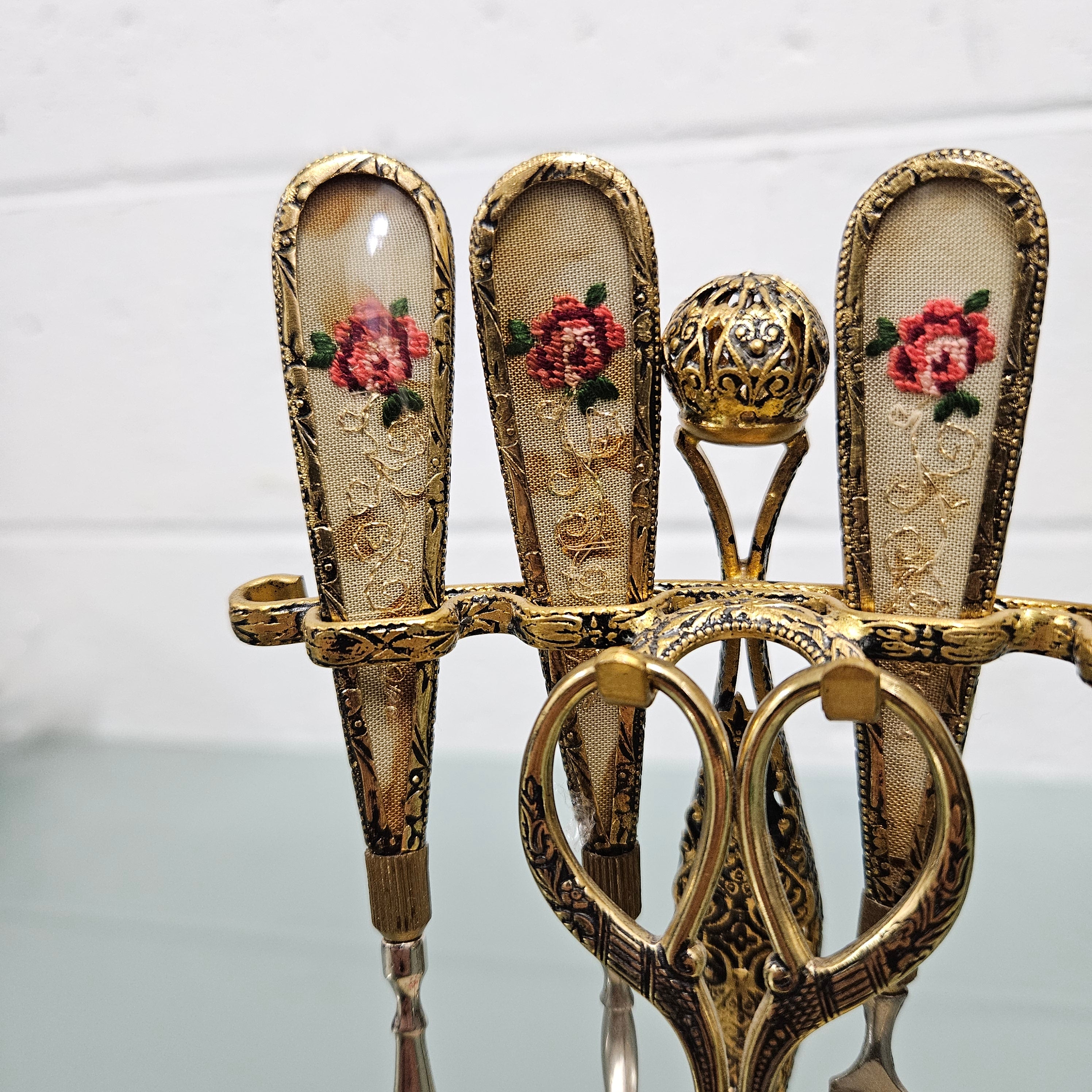 Vintage Five Piece Manicure Set On Stand | Antique & Vintage | Moonee Ponds Antiques | Australia Wide Delivery