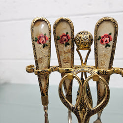 Vintage Five Piece Manicure Set On Stand | Antique & Vintage | Moonee Ponds Antiques | Australia Wide Delivery
