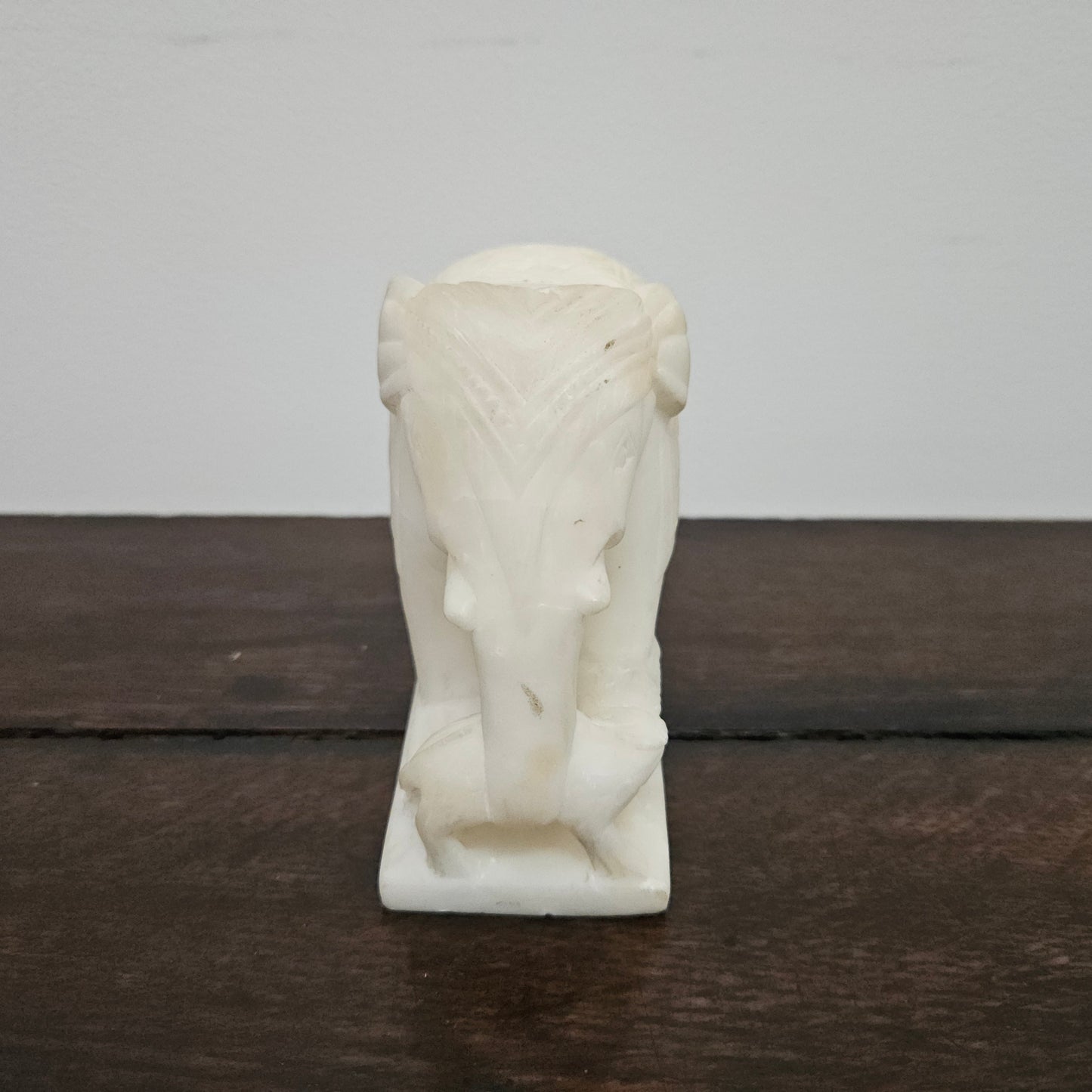 Vintage Hand Carved Indian Alabaster Elephant