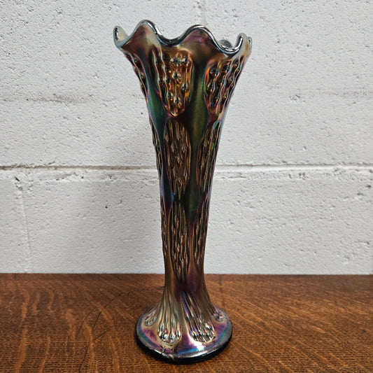 Iridescent Carnival Glass Vase