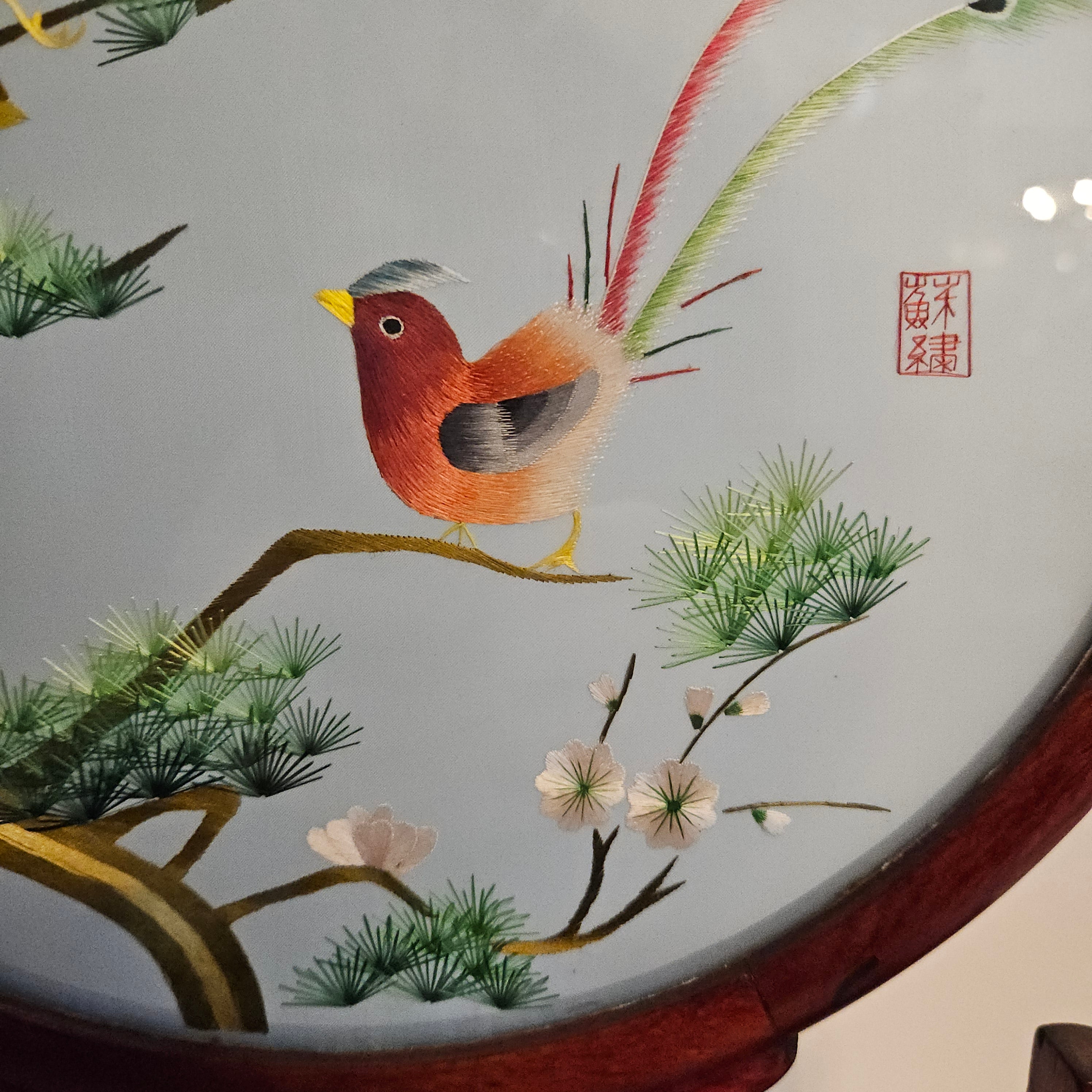 Vintage Chinese Screen on Rosewood Stand | Antique & Vintage | Moonee Ponds Antiques | Australia Wide Delivery