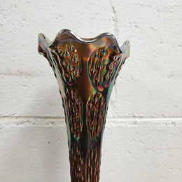 Iridescent Carnival Glass Vase
