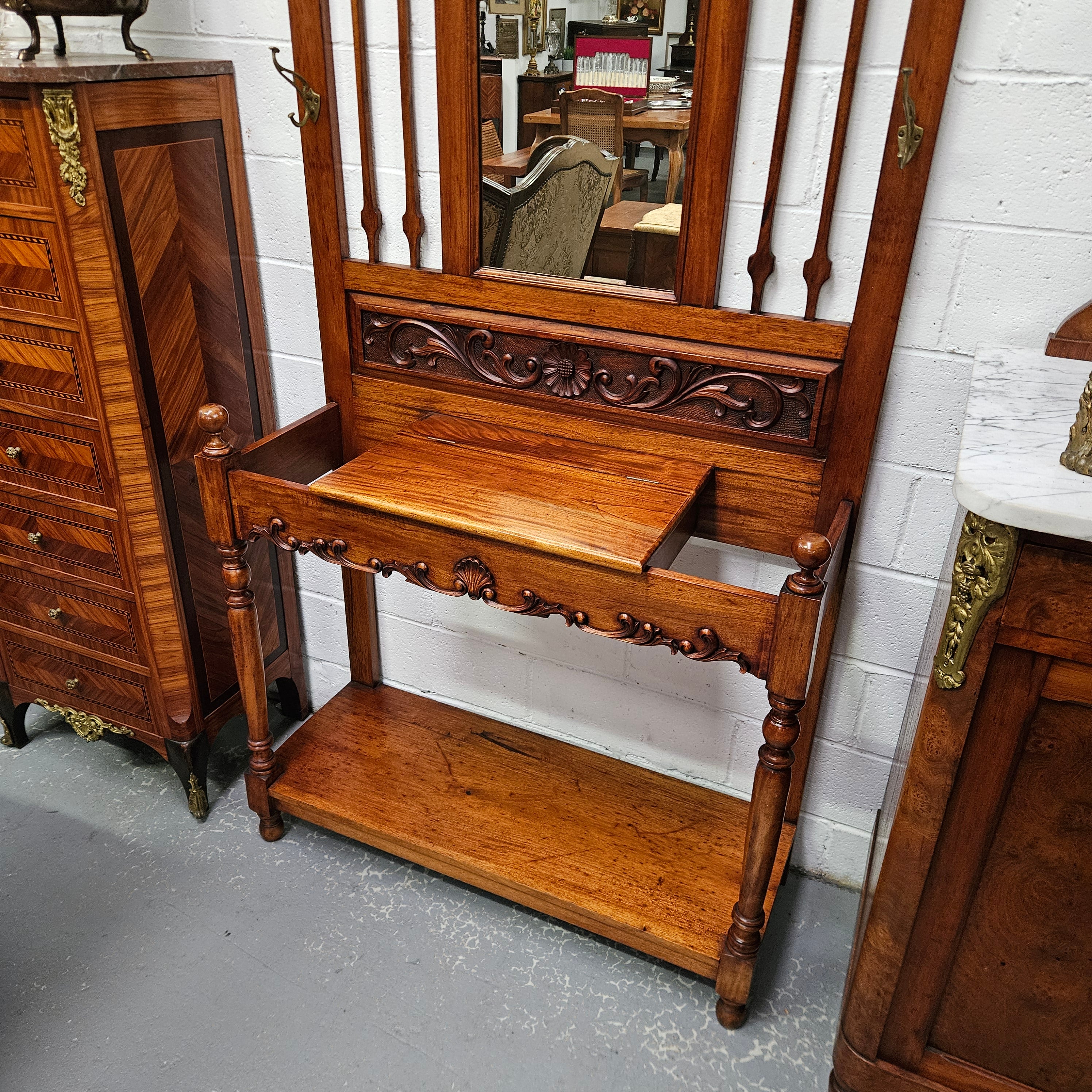 Stunning Edwardian Mahogany Hall Stand | Antique & Vintage | Moonee Ponds Antiques | Australia Wide Delivery
