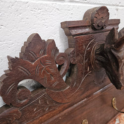 Antique Dark Oak Hand Carved Wall Rack | Antique & Vintage | Moonee Ponds Antiques | Australia Wide Delivery