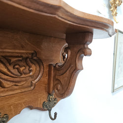 French Oak Wall Carved Coat/Hat Rack | Antique & Vintage | Moonee Ponds Antiques | Australia Wide Delivery