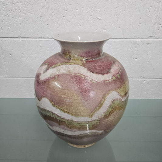 Decorative Large Vintage Pottery Signed Vase