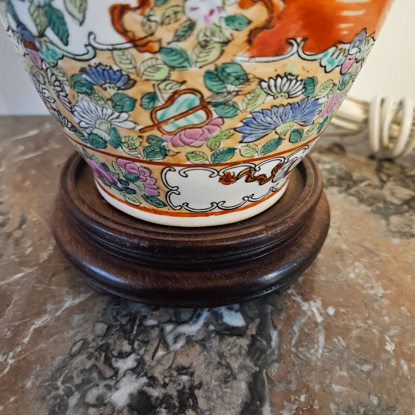 Chinese Famille Rose Lamp Base