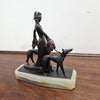 Small Art Deco Bronze Lady With 2 Borzoi Dogs | Antique & Vintage | Moonee Ponds Antiques | Australia Wide Delivery