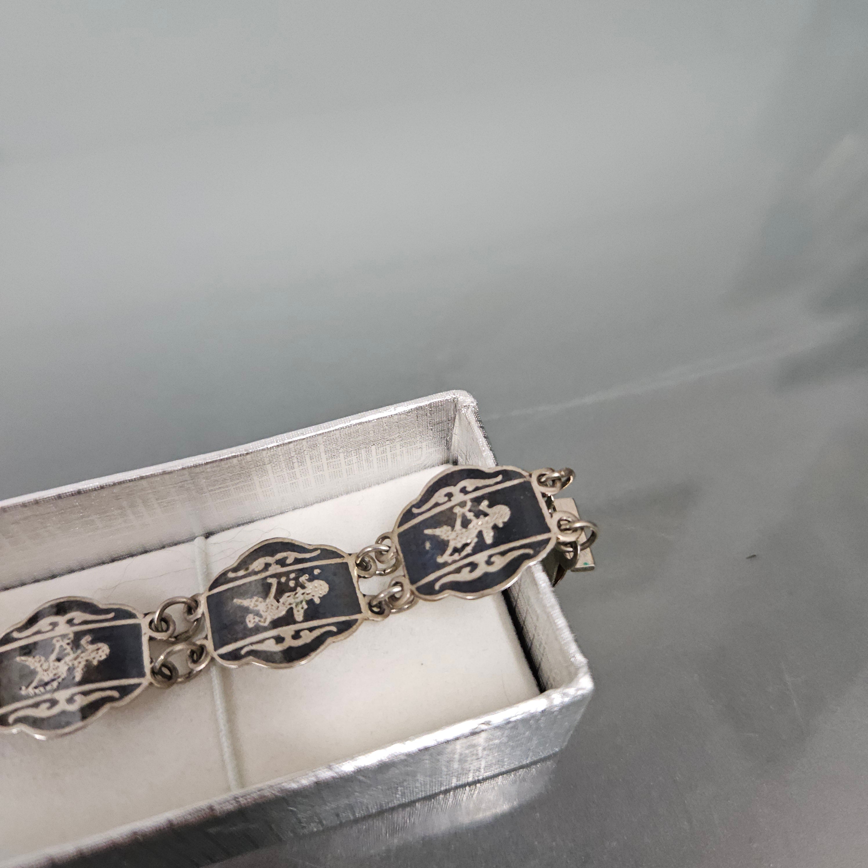 Vintage Silver Metal Thailand Bracelet With Niello Dancing Girl | Antique & Vintage | Moonee Ponds Antiques | Australia Wide Delivery
