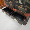 High Quailty Ebonised Chinese Cabinet with Jade Handel's & Handel's Painted | Antique & Vintage | Moonee Ponds Antiques | Australia Wide Delivery