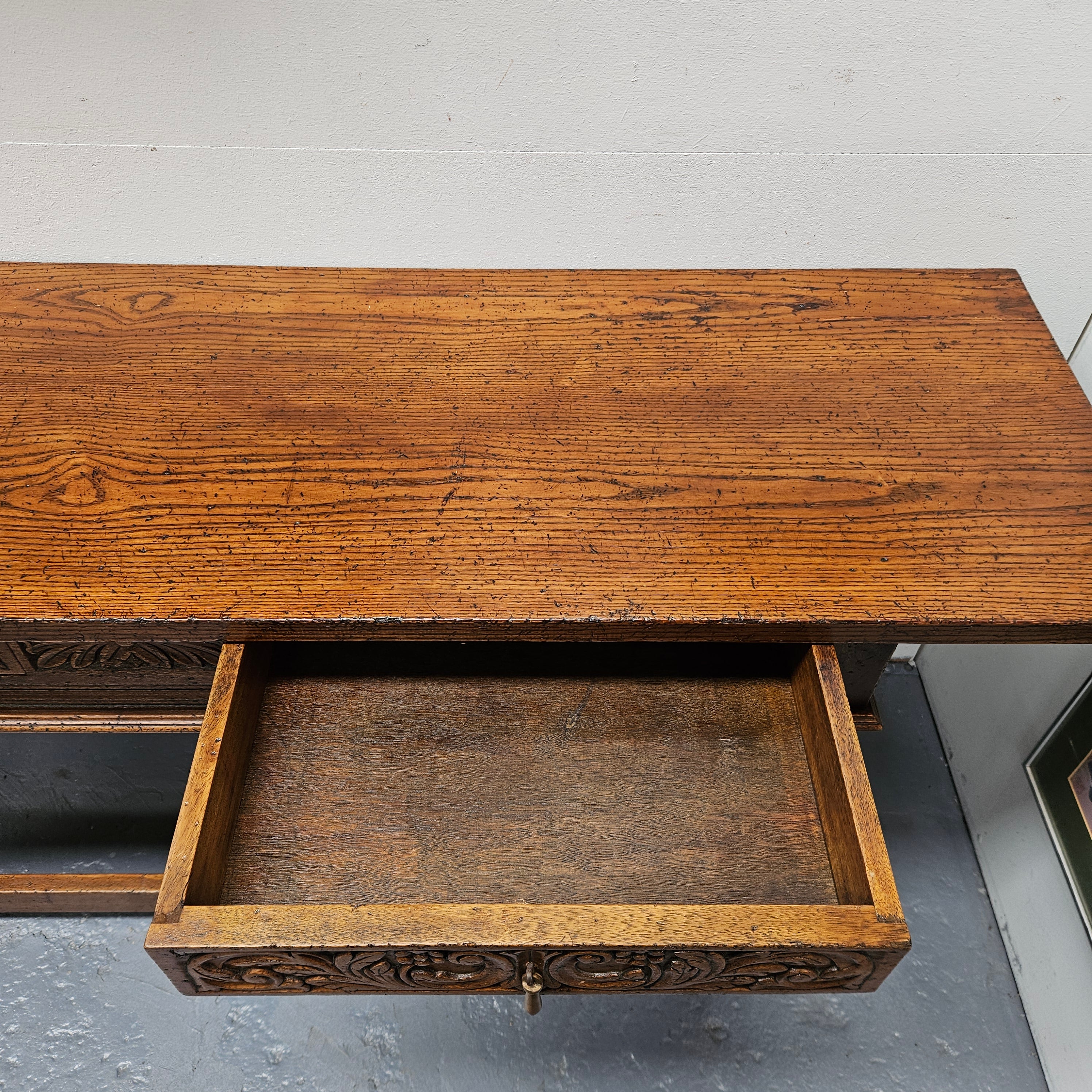 Spanish Style French Elm Two Drawer Console Table | Antique & Vintage | Moonee Ponds Antiques | Australia Wide Delivery