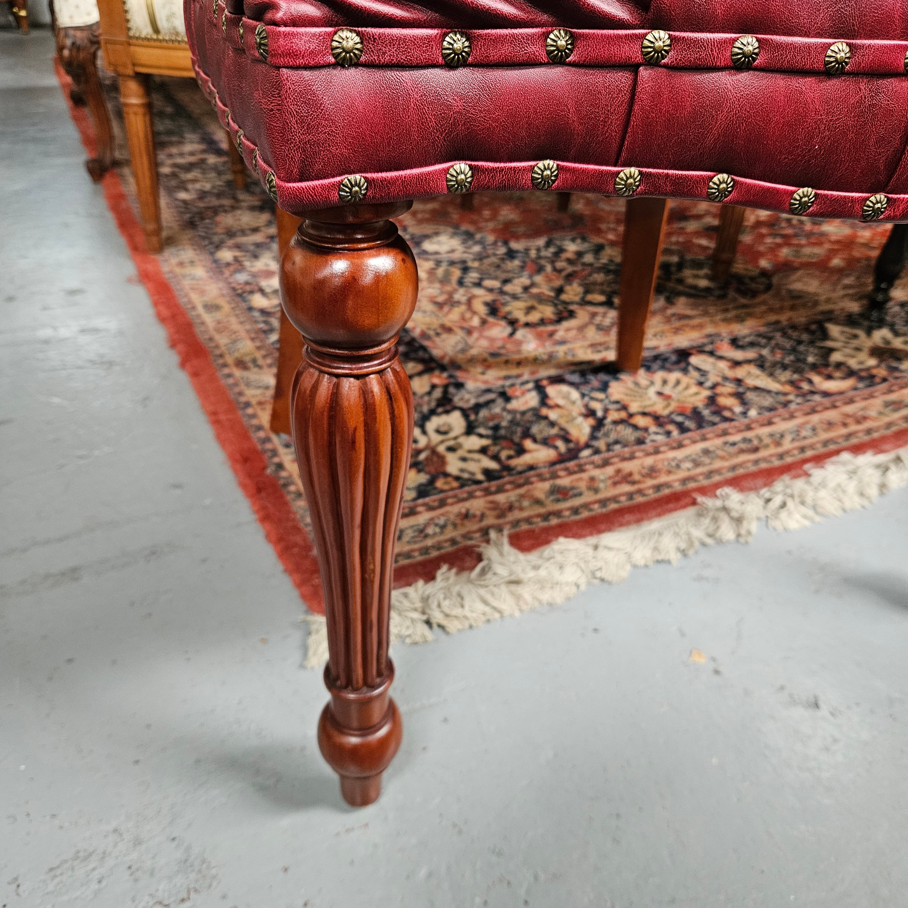 Reproduction Antique Style Fully Buttoned Leather Upholstery Desk/Captains Chair | Antique & Vintage | Moonee Ponds Antiques | Australia Wide Delivery
