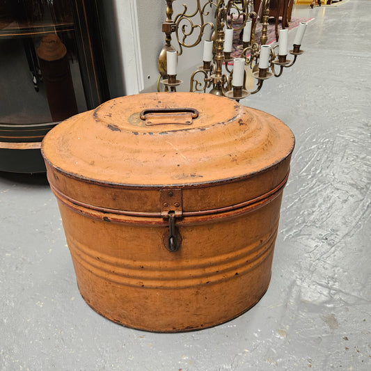 Large Victorian Tin Hat Box
