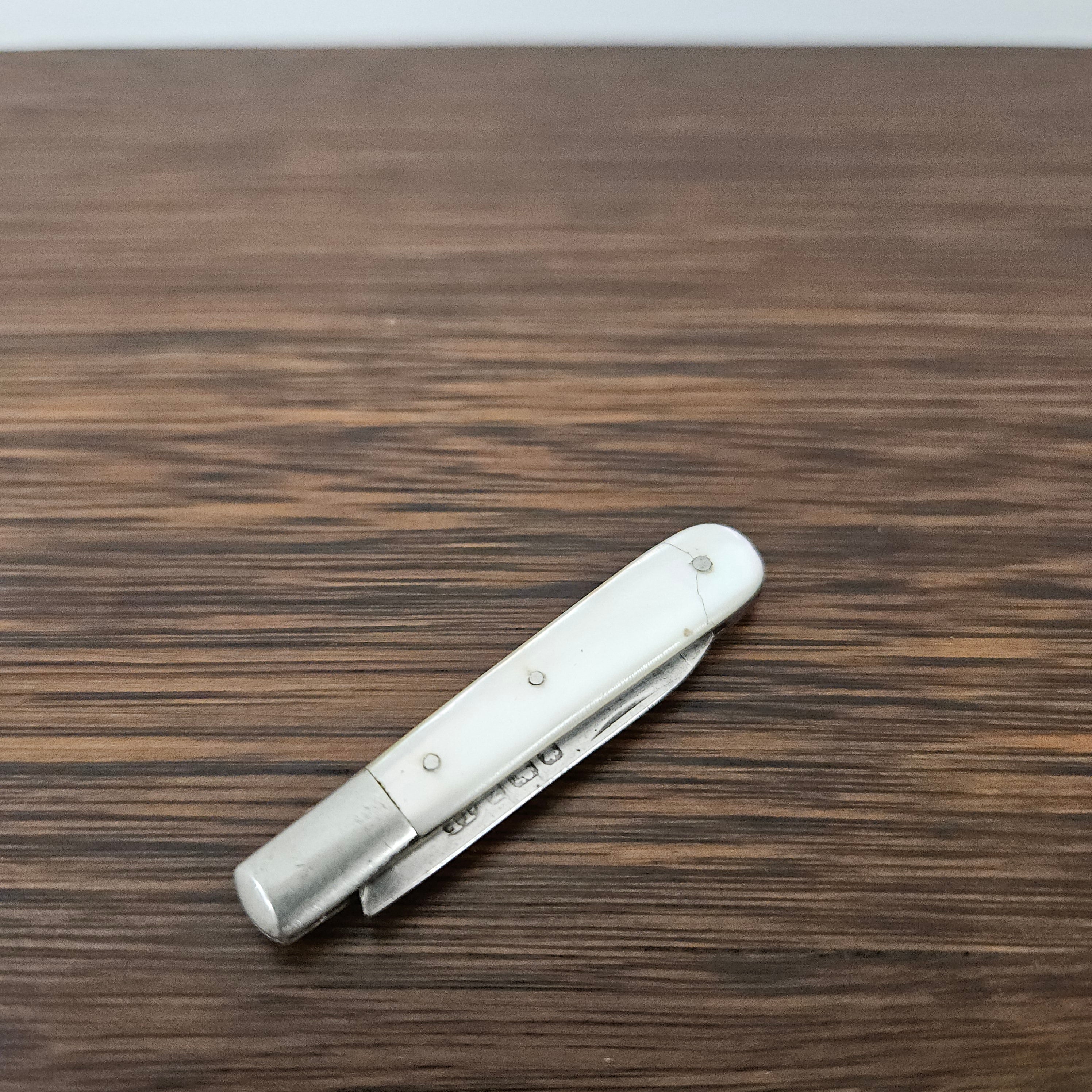 Sterling Silver & Mother of Pearl Miniature Fruit Knife | Antique & Vintage | Moonee Ponds Antiques | Australia Wide Delivery