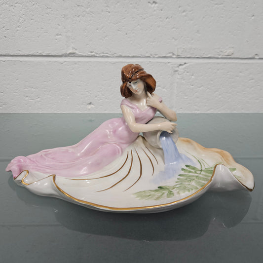 Hand Painted PMP Dresden Art Nouveau Maiden & Water Ewer