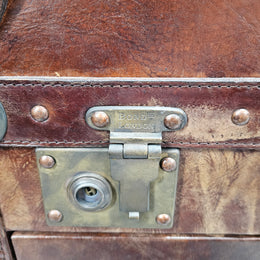 Portable Leather Filing Cabinet / Side Table