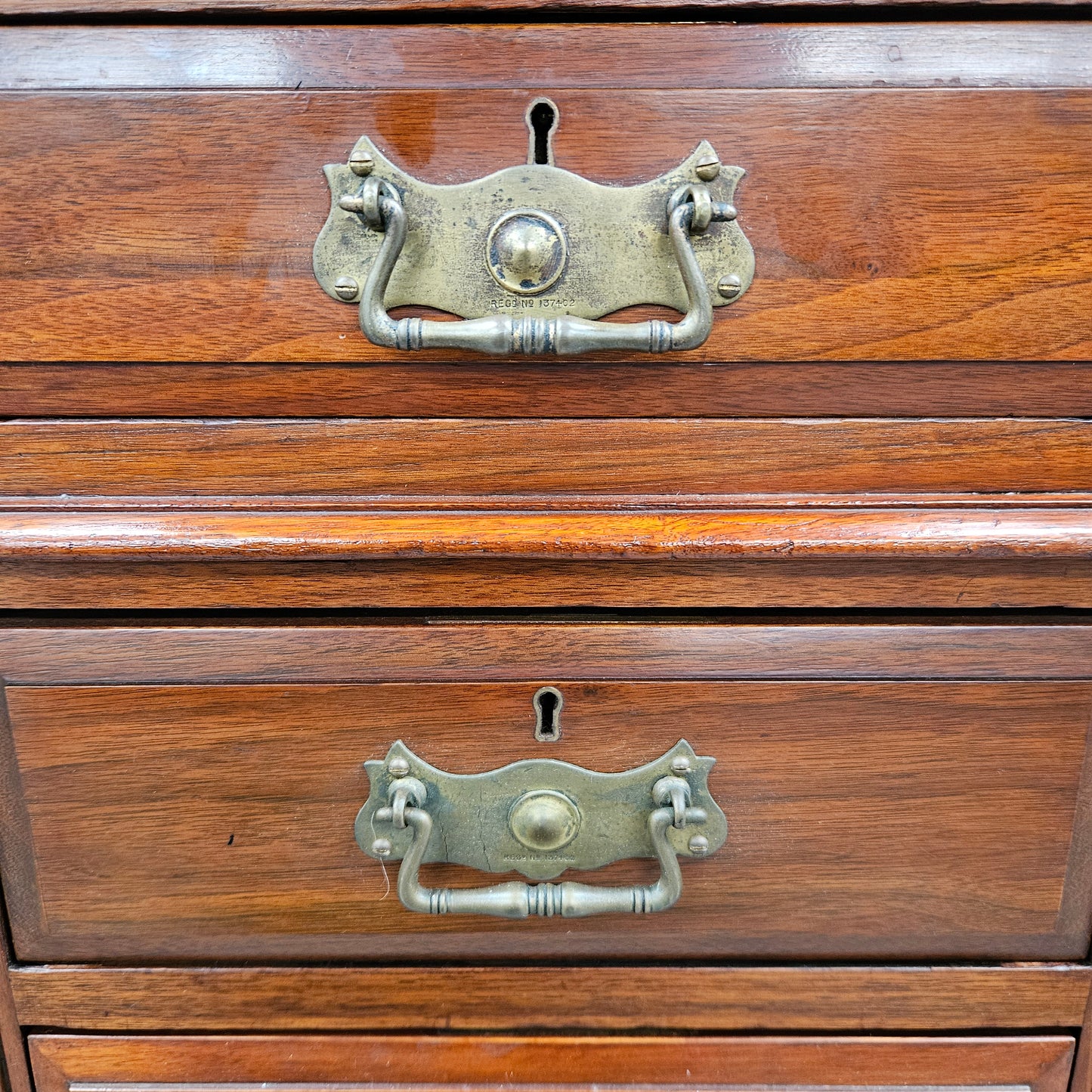 Edwardian Walnut Full Partners Desk With Leather Top