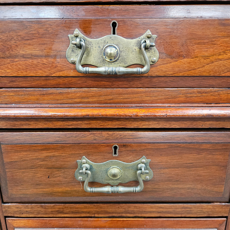 Edwardian Walnut Full Partners Desk With Leather Top