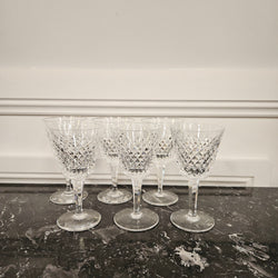 6 Waterford Stemmed Cut Crystal Wine Glasses In The Alana Pattern | Antique & Vintage | Moonee Ponds Antiques | Australia Wide Delivery