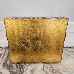 Florentine Gilded Wooden Box Displaying A Scene of Venice.