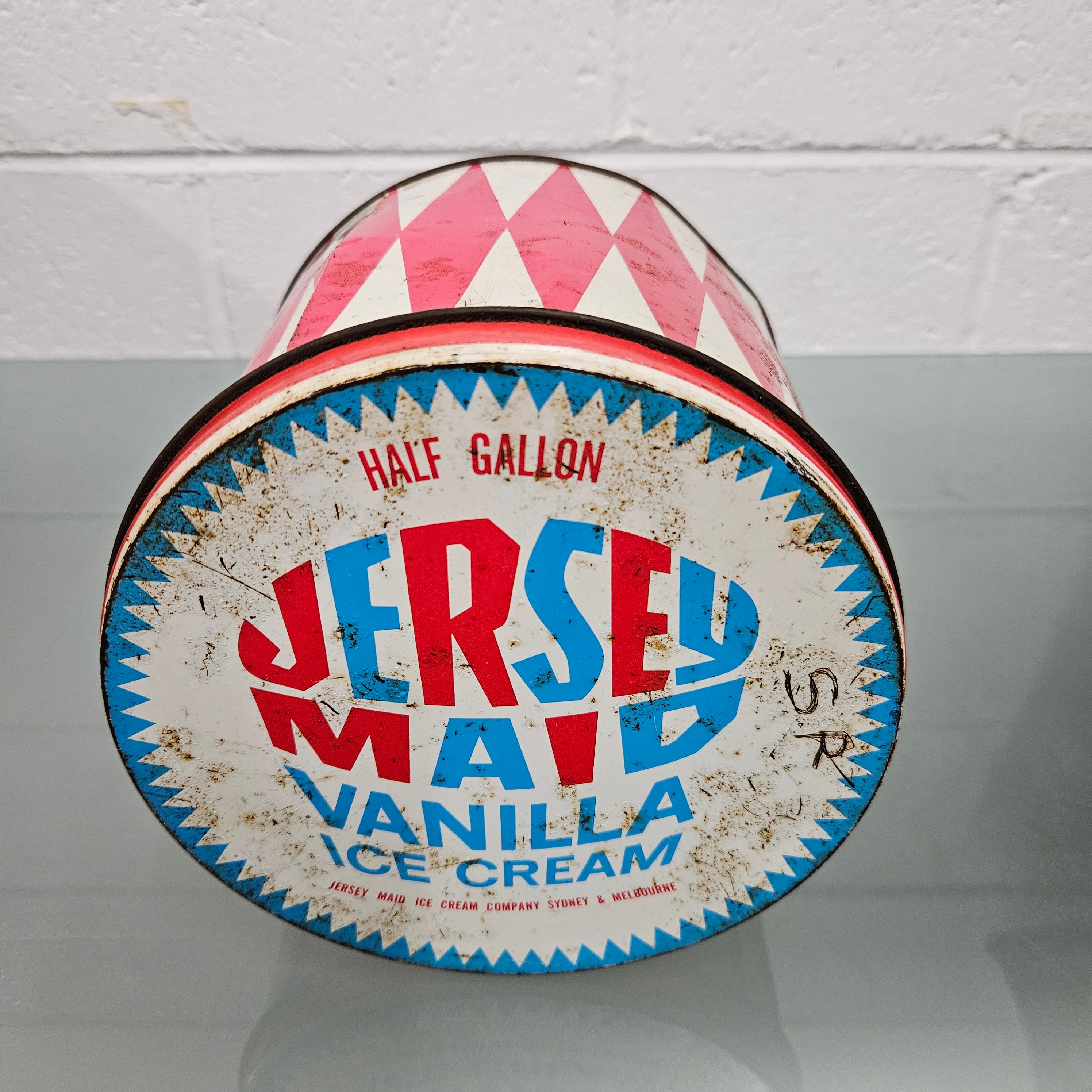 Vintage 'Jersey Maid Vanilla Ice Cream' Tin | Antique & Vintage | Moonee Ponds Antiques | Australia Wide Delivery