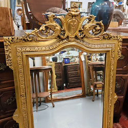 Napoleon III Style French Gilt & Floral Decorated Bevelled Mirror | Antique & Vintage | Moonee Ponds Antiques | Australia Wide Delivery