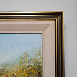 David Boyd Oil on Canvas "Children playing by the River with Birds" | Antique & Vintage | Moonee Ponds Antiques | Australia Wide Delivery