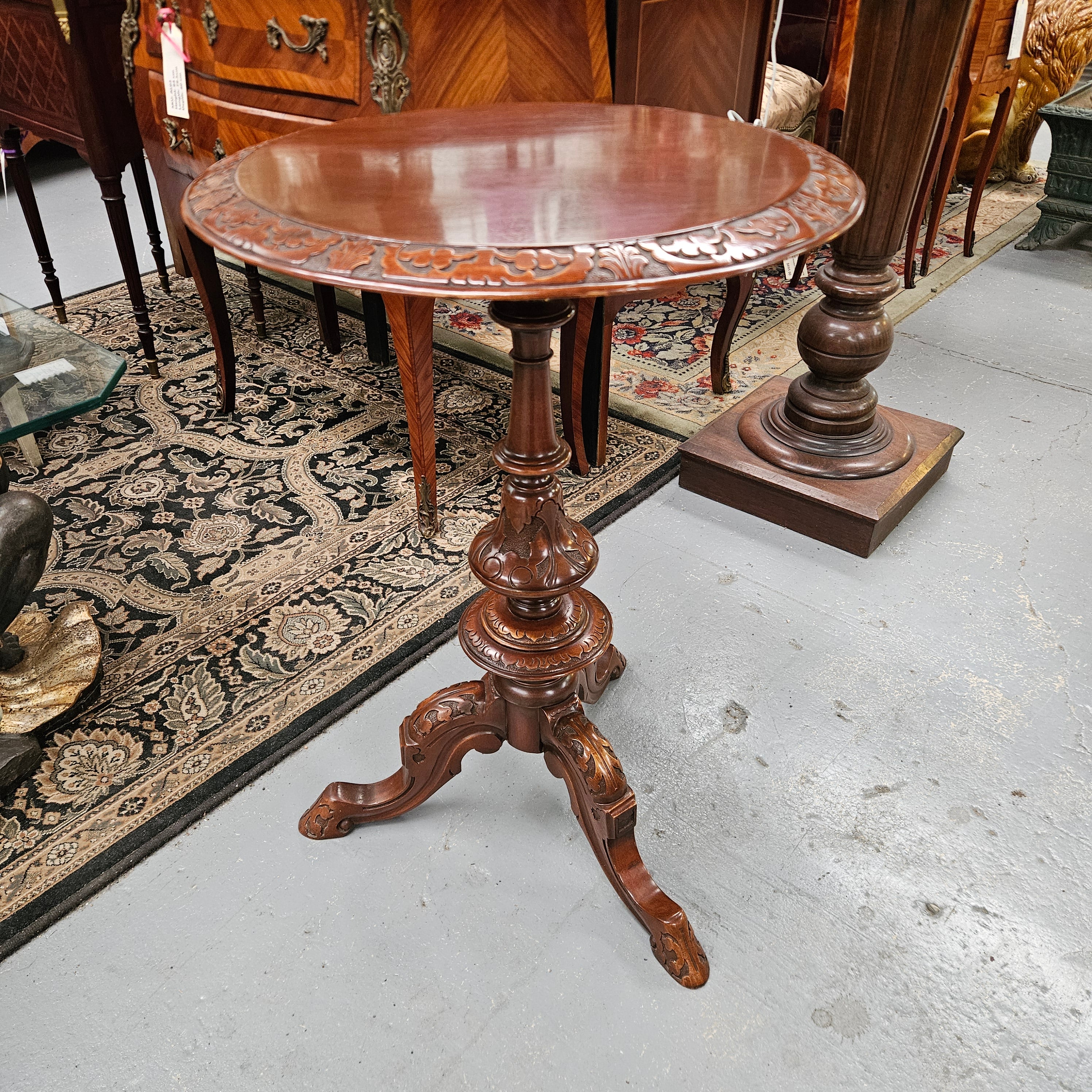 Victorian Antique Mahogany Carved Occasional Table | Antique & Vintage | Moonee Ponds Antiques | Australia Wide Delivery